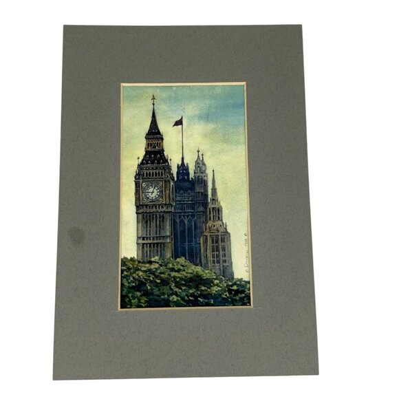 Big Ben Victoria Tower London Georgiy Dzubiev Artist Signed 1999 Architecture - Picture 1 of 10